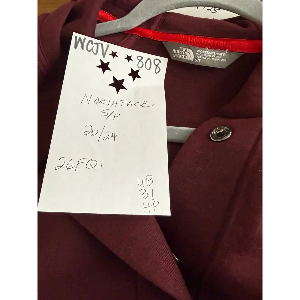 The North Face Jacket Women's Small Burgundy Snap Closure 3D Thermal - Picture 3 of 7